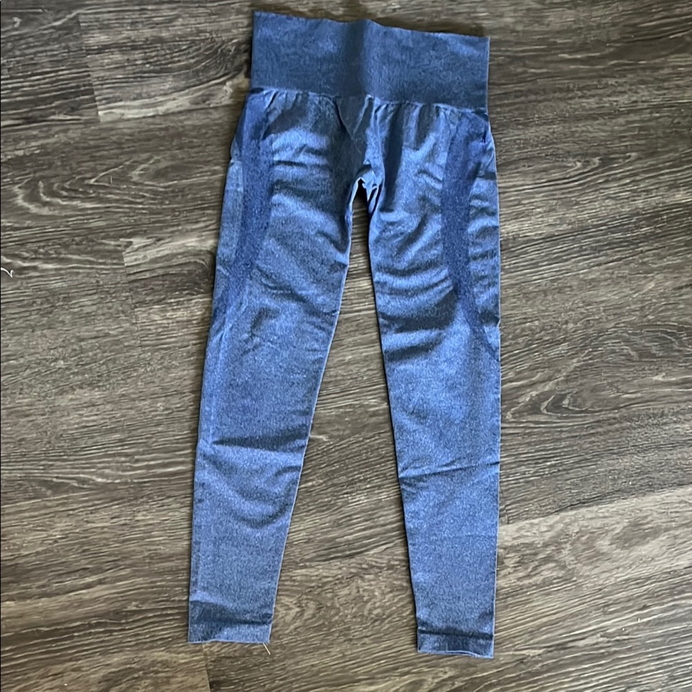 NVGTN Blue Seamless Leggings with Tapered Ankle